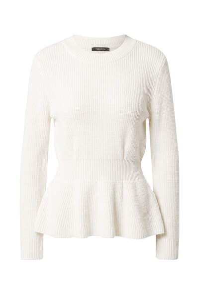 Trendyol Collection Ecru Soft Textured Skirt Hem with Peplum Detail Knitwear ...