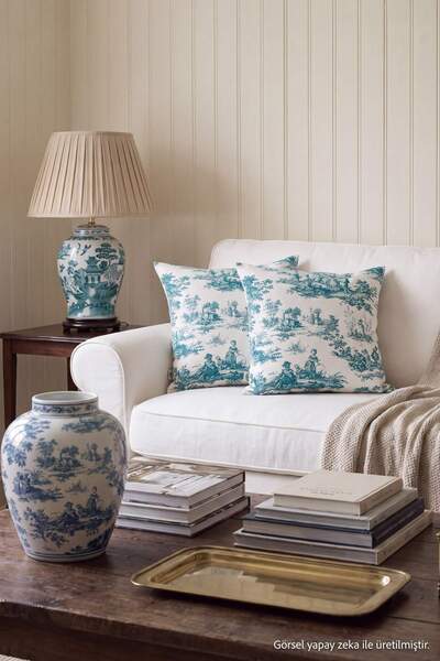 TRENDYOLMİLLA HOME 2-Piece Vintage Themed Throw Pillow Cover Set Tphss26Kkk00010