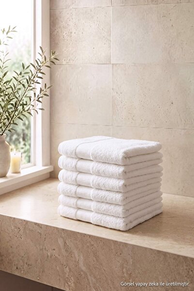 TRENDYOLMİLLA HOME طقم مناشف وجه بيضاء 6 قطع 50x80 سم TPHAW27HVL00007