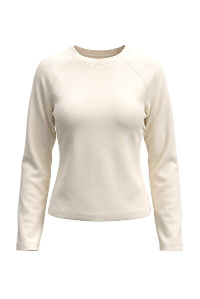 Trendyol Collection Ecru Premium Interlock Raglan Sleeve Regular Fit Long Sle...