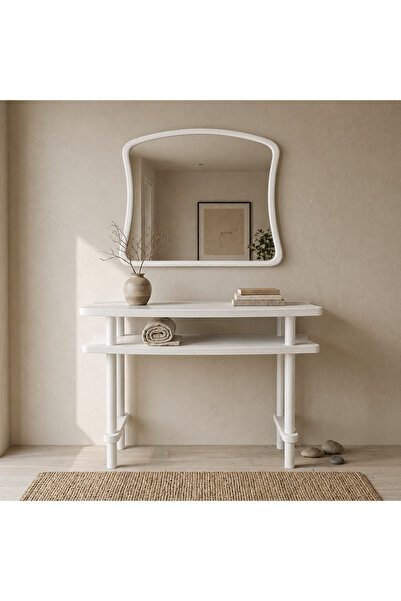 Aypars Atölye 100x38x77 cm Aynalı Masif Kayın Dresuar – Modern İskandinav Ant...