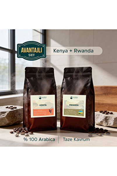 Kahveras Coffee Roastery مجموعة القهوة 100% حبوب أرابيكا وفلتر كينيا ورواندا ...