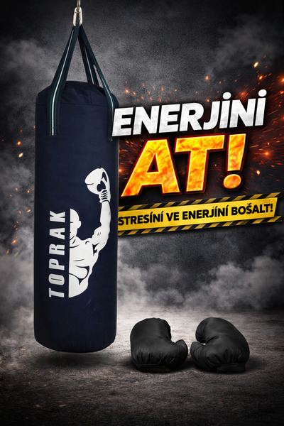 TOPRAK SPORT ELDİVEN Hediye 60 Cm Boks Torbası Karabina Hediyeli Lacivert 60 X 25