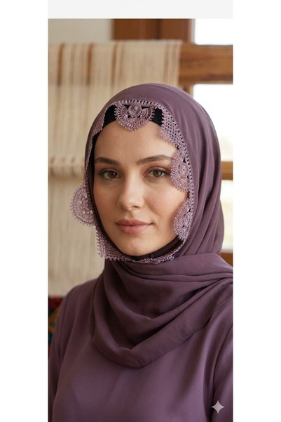 NUMİSTORE İğne oyası mürdüm rengi namaz örtüsü