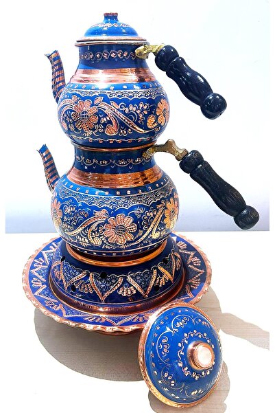 YILDIZ BAKIR El Işçiliği Bakır Çaydanlık Ve Osamanlı Ocağı Takımı