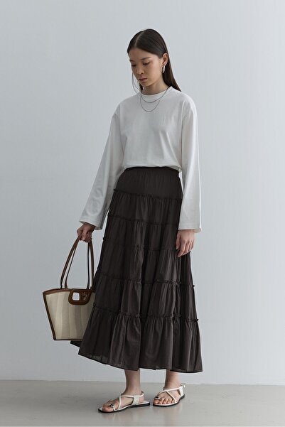 Fahhar Layered Skirt Anthracite