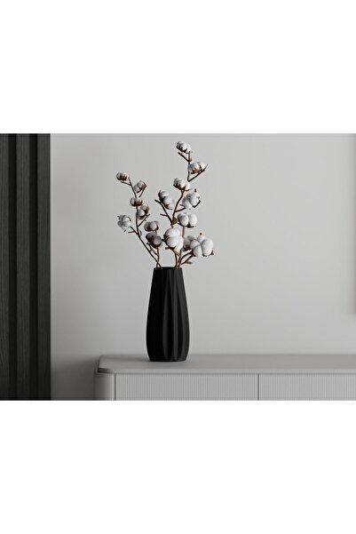 Sani Vază decorativă, Orlando 94 x 94 x 200 mm, Negru mat