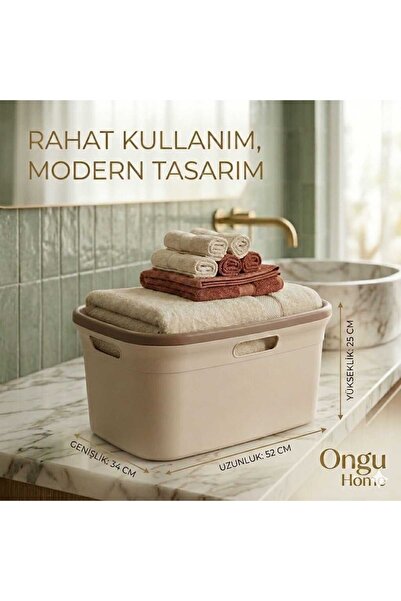 ongu home Çamaşır Selesi Çamaşır Sepeti ( Kahve )