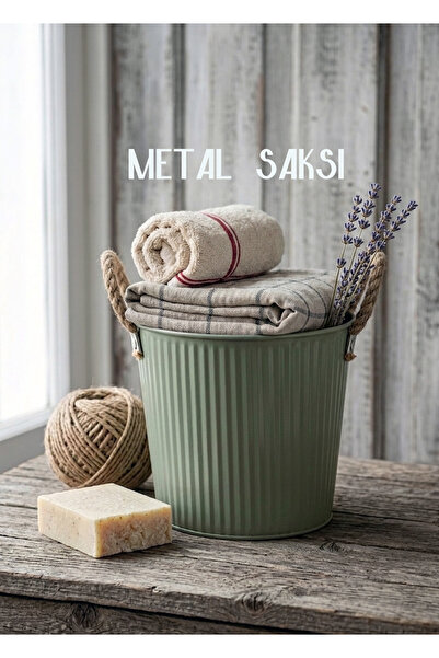 Via Gardenia Metal Saksı Jüt Saplar 16x16cm