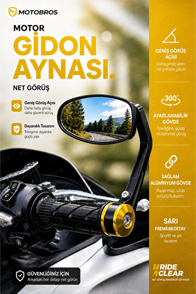 Motobros MOTOSİKLET AYNA MOTOSİKLET GİDON AYNASI MOTOR AYNA YAN AYNA TAKIMI G...
