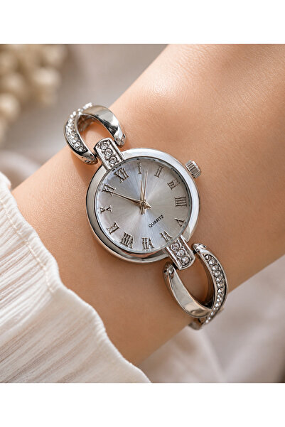Weluxa Silver Color Stone Vintage Women Wrist Watch