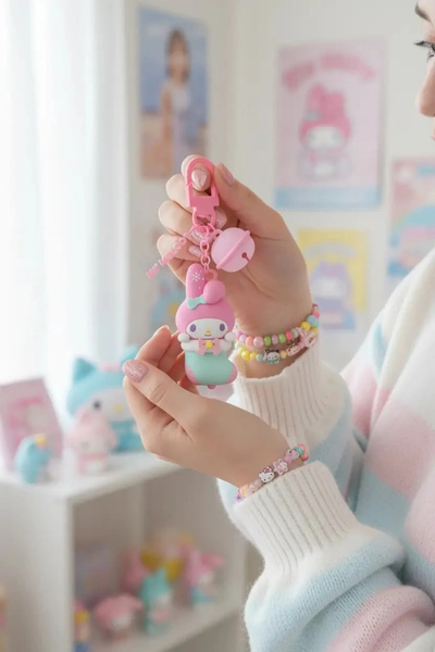 Miniso Sanrio Lisanslı Kış Serisi Işıklı Anahtarlık – My Melody Temalı Figürl...