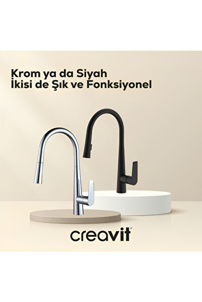 Creavit Mf8858 Spiralli Mutfak Armatürü Krom
