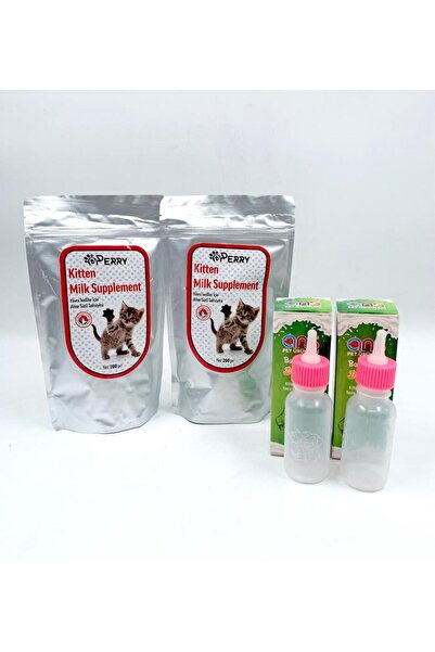 Perry Yavru Kedi Süt Tozu 2 adet + 60ml Biberon 2 adet