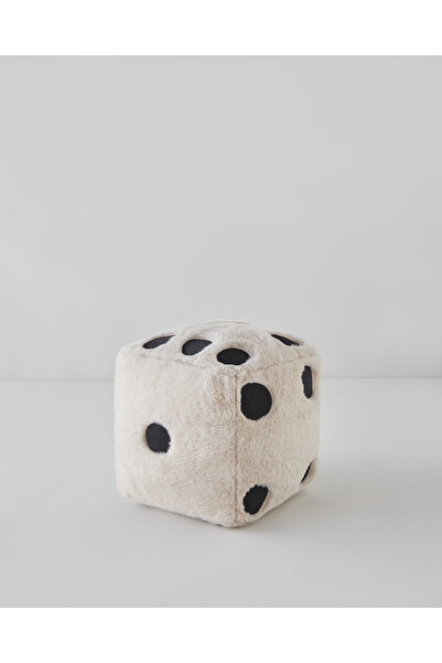 English Home Dice Dolgulu Pelüş Kırlent 20x20 cm Açık Kahverengi