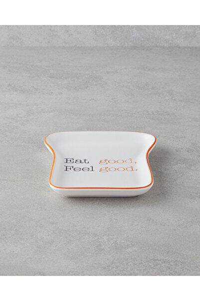 English Home Feel Good Seramik Pasta Tabağı 13x19 cm Turuncu-Siyah