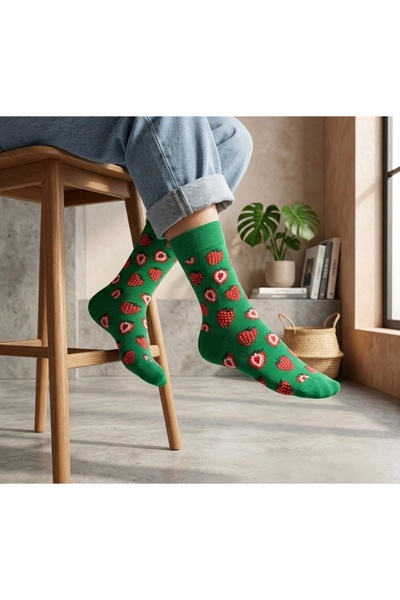Çorap Kurdu Șosete unisex colorate cu model de căpșuni