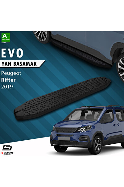 S Dizayn Peugeot Rifter Evo Siyah Yan Basamak 203 Cm 2019 Üzeri A+ Kalite PE-...