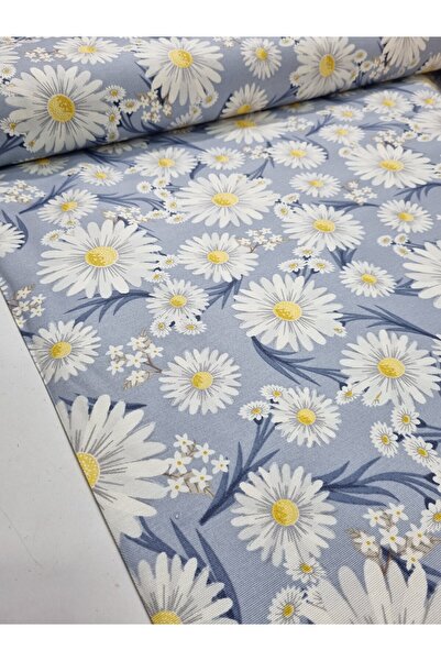 Home Duck Kumaş Su ve Leke itici özelliği vardır ( Mavi papatya 50 x 180 )