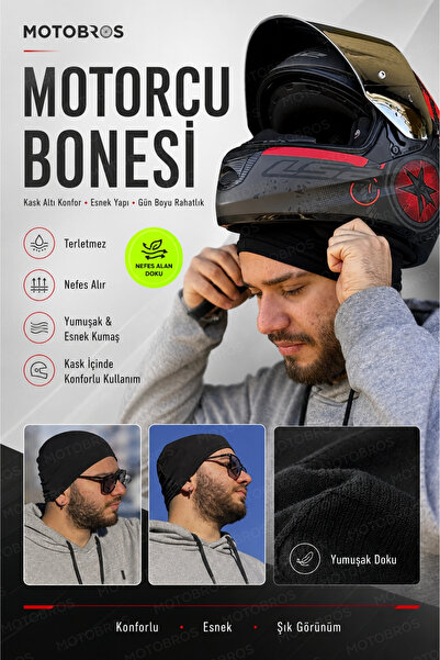 Motobros Kask Bonesi Balaklava Yazlık Kask Maskesi Kask Bere Motorcu Buff Mas...