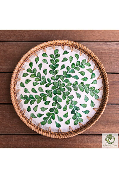 Renesse Home Adiri Handmade Rattan Tray 35 cm – Natural Wicker Presentation T...