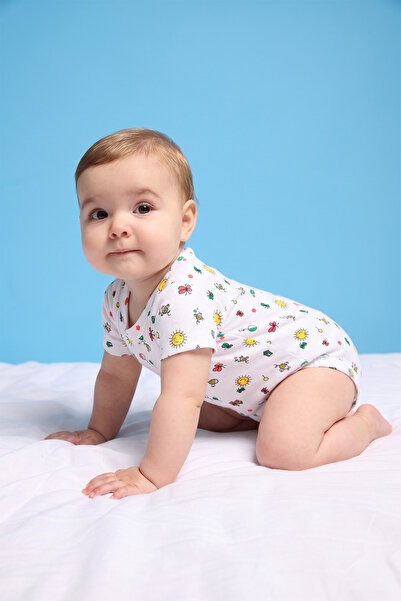 Kidyra 100% Cotton Snap Fastener Sun Baby Bodysuit