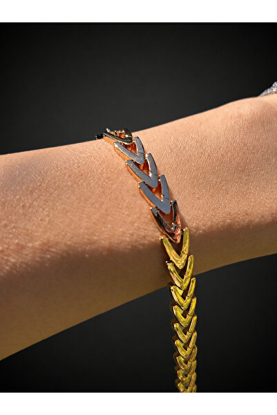 ByMerve Bym555 Gold Fish Back Bracelet Women's Steel Stylish Daily Evening Dr...