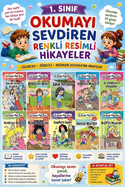 Ata Yayıncılık 1. Sınıf Okumayı Sevdiren Renkli Resimli Hikayeler 13- 10 Kitap