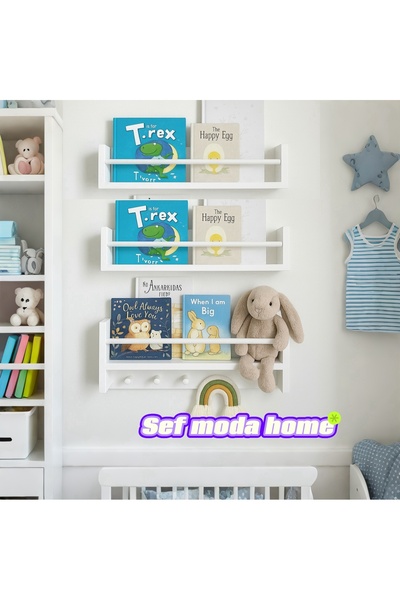 3-piecemdf 'lam montessori shelf , educational bookcase white