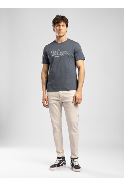 Lee Cooper Tricou cu logo imprimat pentru bărbați, antracit, croială normală ...
