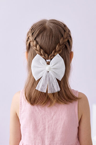Luludy Kids Beyaz Tül Kız Çocuk Klips Toka