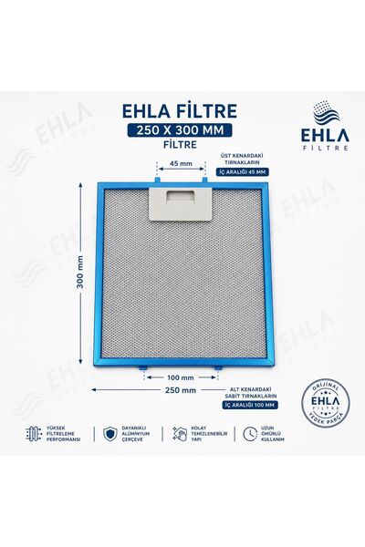 EHLA Filtre Arçelik 25x30 Cm. Iki Tarafı Çift Tırnaklı (ALT TIRNAK ARASI 10 C...