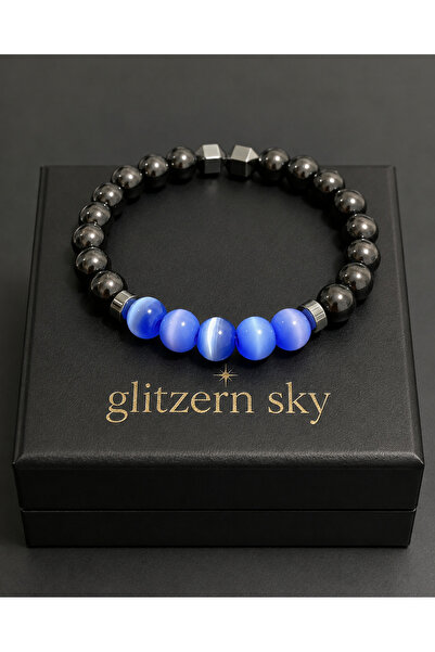 nss sky rock Onyx Hematite Quartz Bracelet Laser Engraved Detailed Natural St...