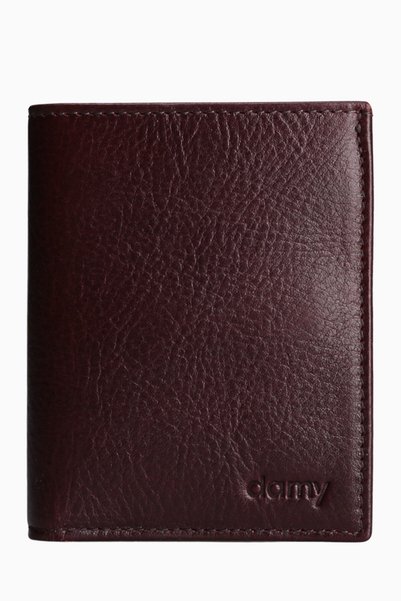 DAMY Genuine Leather Vertical Men's Wallet - Credit Card Holder, Paper Money ...