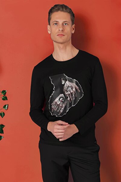 Efor Erkek Ts 866 Siyah Spor T-shirt