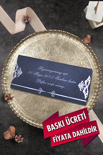 Cem Davetiye Mini Boy Düğün Nişan Nikah Kına Davetiyesi 207 (100 Adet) Baskı ...