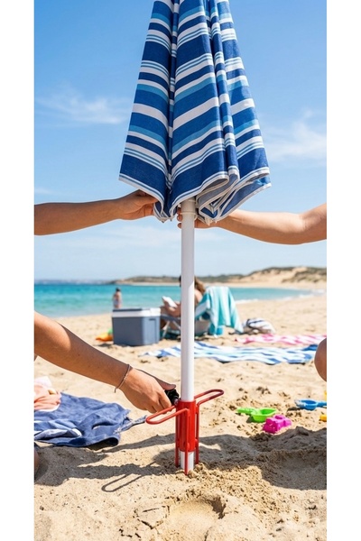 SPOR Galvaniz Plaj Şemsiye Kum Kazığı 🏖️