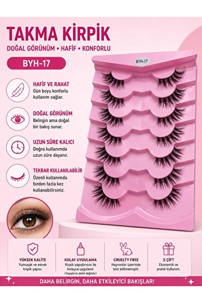 Pastelya 3D Etkili Tekli Takma Kirpik – Günlük ve Özel Günler İçin YARIM KİRP...