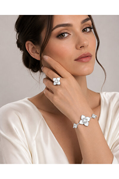 mothers dream Timeless adjustable hand bangle and ring jewelry set for women