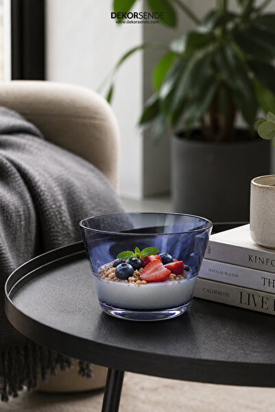 Dekorsende Glass Presentation Bowl Navy Blue 12X9 cm