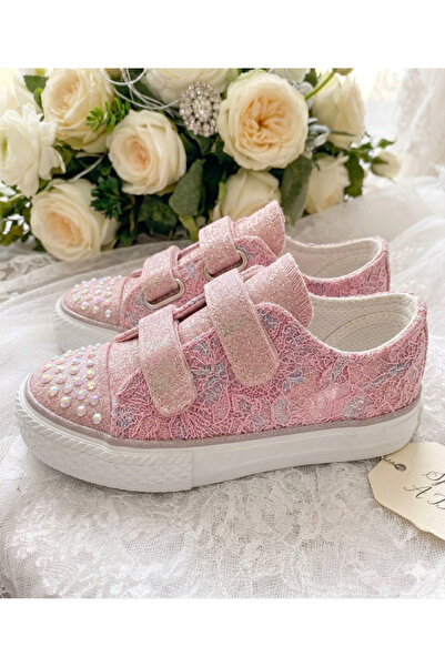 PATİK BEBE KIZ ÇOCUK PEMBE RENK TAŞLI BANTLI ŞIK AYAKKABI