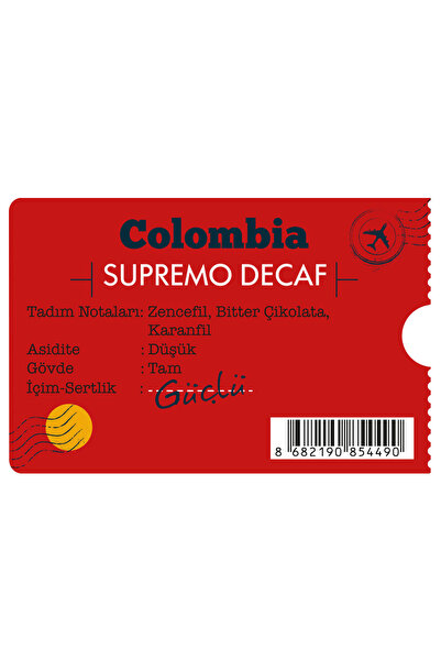Moliendo Finest Coffee Colombia Supremo Decaf (KAFEİNSİZ) Yöresel Kahve (Öğütülmüş Filtre Kahve) 250 g