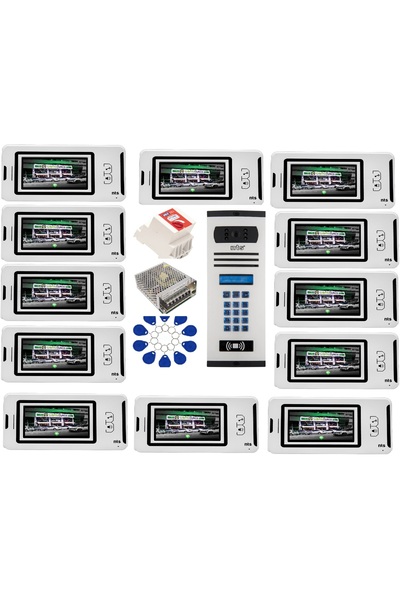 ÇağatayElektrik 24 DAİRE NTS 2001-B 4,3'' GÖRÜNTÜLÜ DİAFON BEYAZ-8004 TUŞ TAKIMLI ŞİFRELİ+GEÇİŞLİ ZİL PANELLİ SET