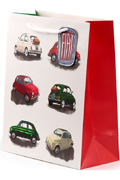 Puckator Pungă mare de cadouri - Fiat 500 Retro Repeat