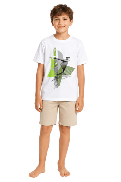 Generic Brand Boy's Digital Concept Printed White T-Shirt