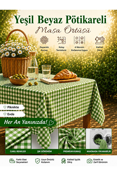 Ases Design Green Gingham Picnic Mat
