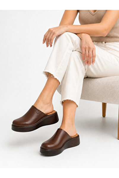 Kristal Bel.1712 Full Orthopedic Leather Inside-Out Leather Slippers