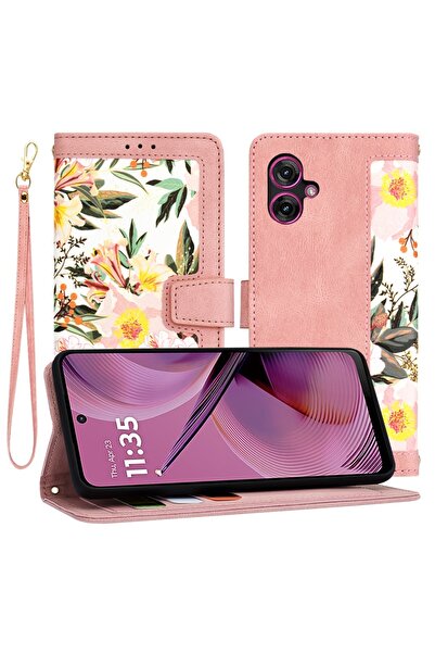 Techsuit Husă Motorola Moto G55 - FlipCraft - Roz Inspirat