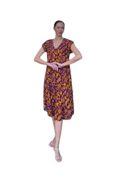 MODA Women's Magic Dress V-Neck Skirt with Wallpaper