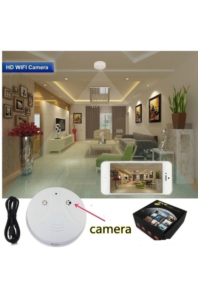 SICAK TAKİP Duman Dedektörü Casus Gizli Mini Wifi Kamera 1080P HD Kalite
